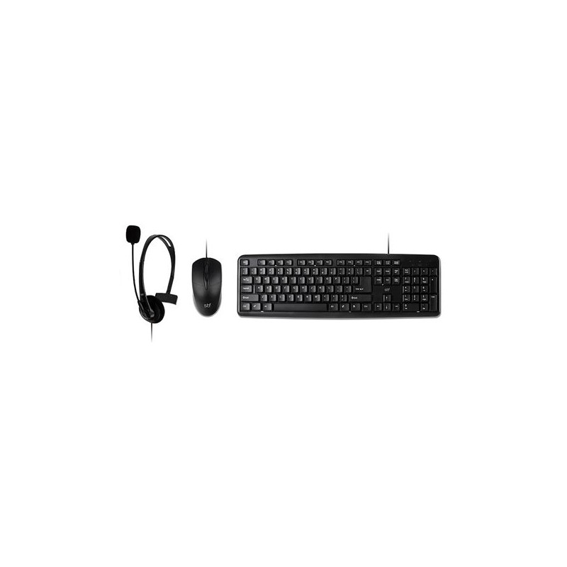 STF ST-A80032 Kit Teclado con mouse y diadema 3 en 1  Alámbrico