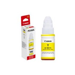 Botella de Tinta Canon GI-190 amarilla rinde 7000 páginas 70ml