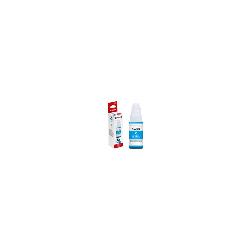 Botella de Tinta Canon GI-190 Cyan rinde 7000 páginas 70ml