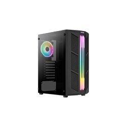 AeroCool Gabinete Gamer media torre con cristal templado Prime ARGB PRIME-G-BK-V2