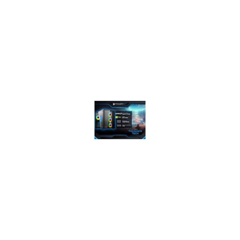 PC Gamer Powerbit Thunder Tech Ryzen 5-5500 RTX 4060 32GB DDR4 1TB