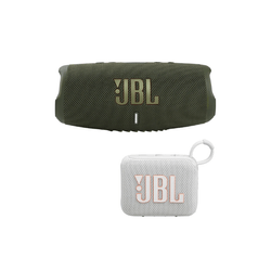 Bocina Jbl Charge 5 Portátil Con Bluetooth Green + Go 4 White Forest green