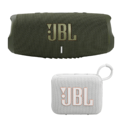 Bocina Jbl Charge 5 Portátil Con Bluetooth Green + Go 4 White Forest green