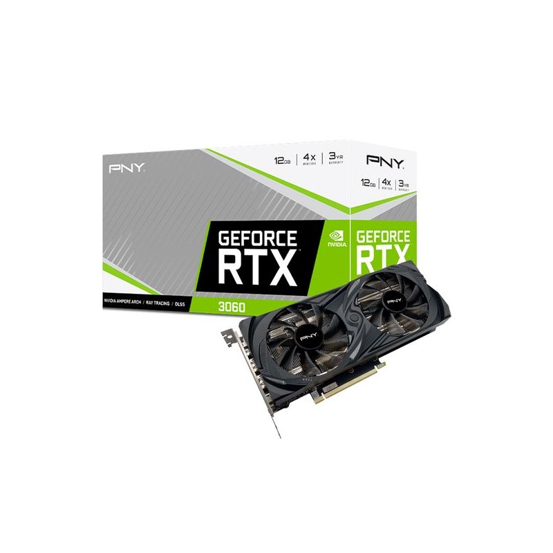 PNY Tarjeta de Video NVIDIA GeForce RTX 3060 UPRISING Dual Fan 12GB